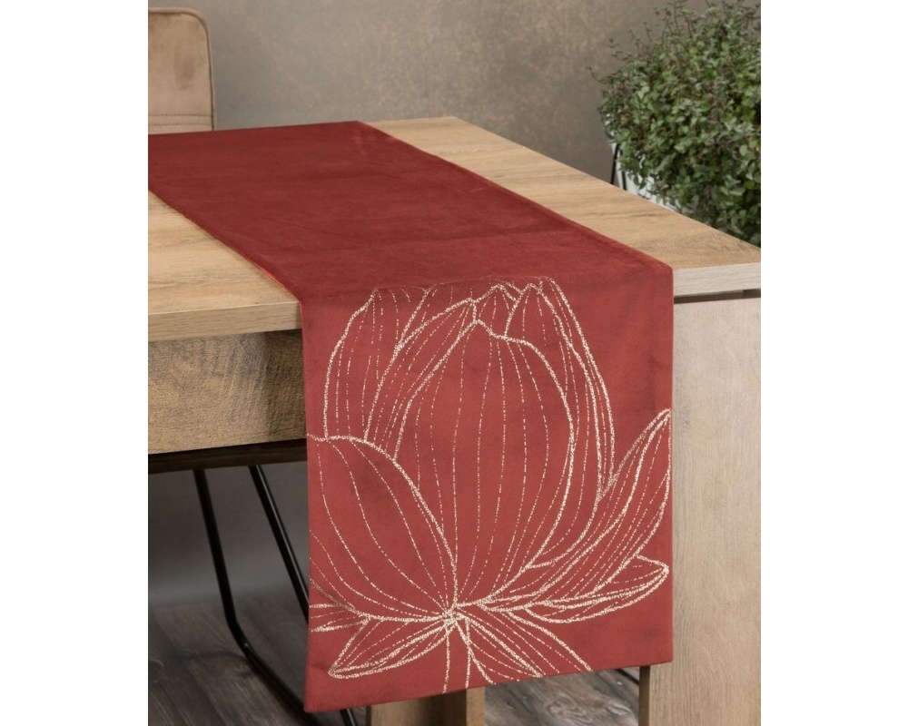 Behúň na stôl Blink 12, červený s lesklým vzorom